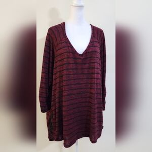 French Laundry Women's Plus Size Vneck Knit Sweater Tunic Size 3X